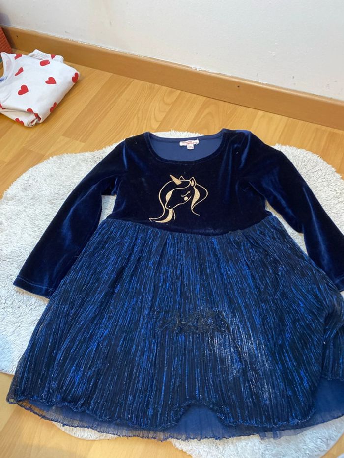 Robe velours marine DPAM 5 ans