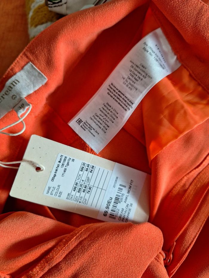 🧡 Pantalon orange femme Cream ,taille 38 🧡 - photo numéro 7