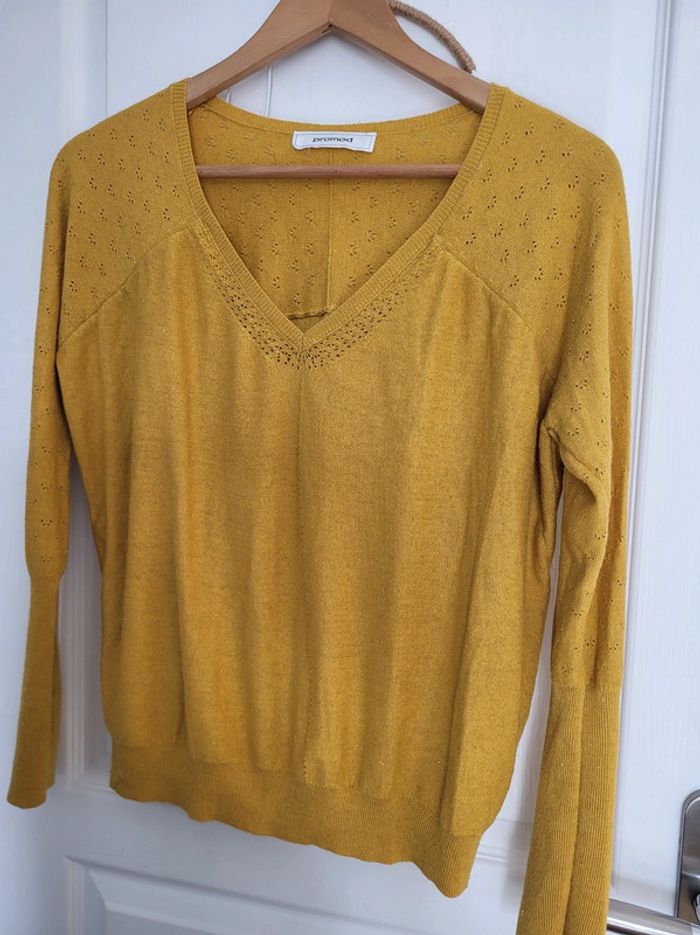 Pull maille fine col V taille L - photo numéro 5
