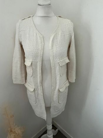 Veste longue écrue Zara S