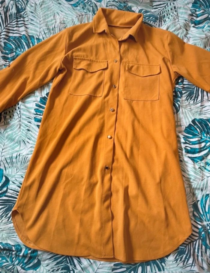 Veste chemise taille 38 couleur moutarde - photo numéro 3