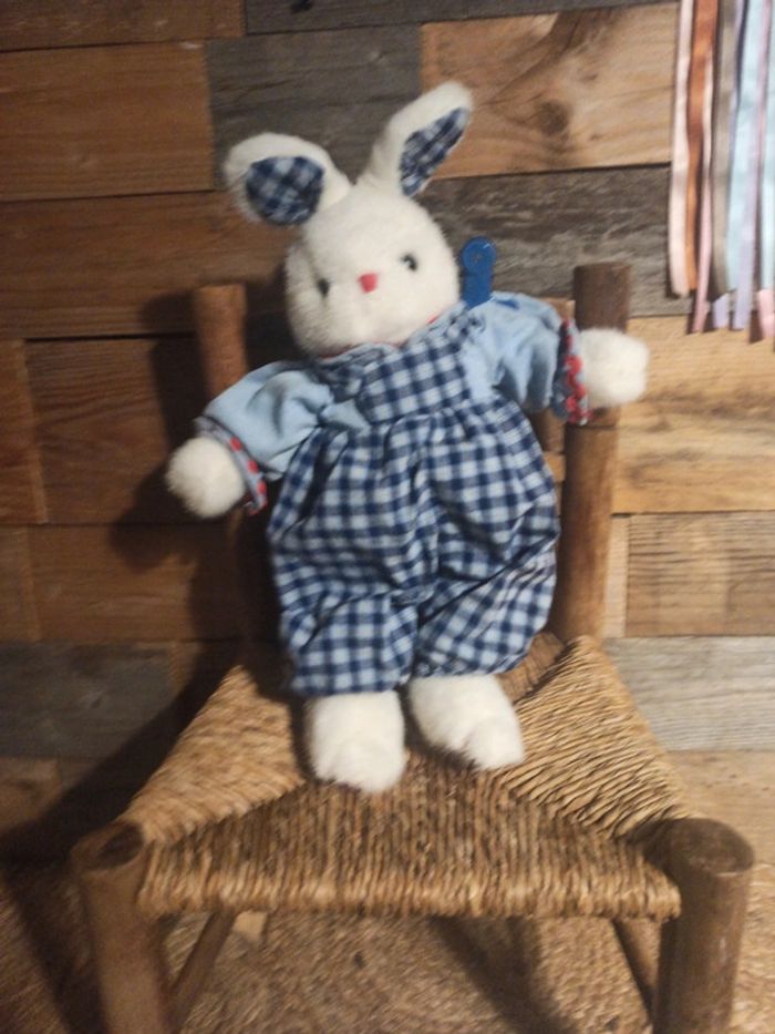 Peluche lapin vintage Jacadi tbe - photo numéro 2