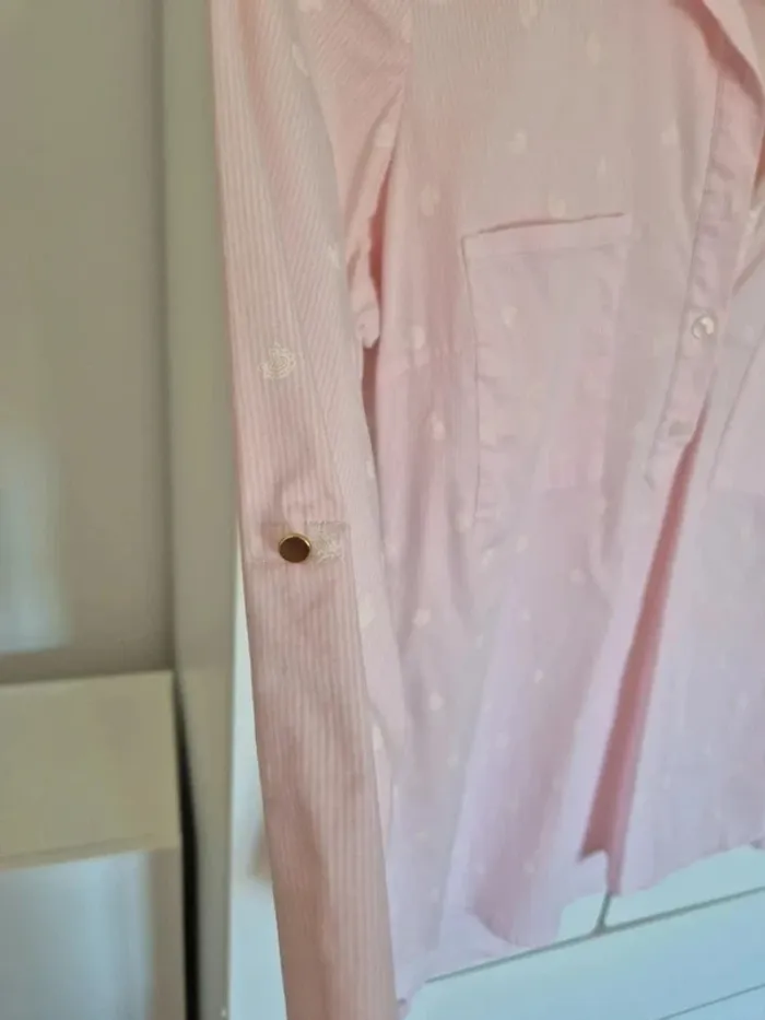 Chemise ZARA cintrée rose poudré à rayures 
🌸 Taille S 36 - photo numéro 4