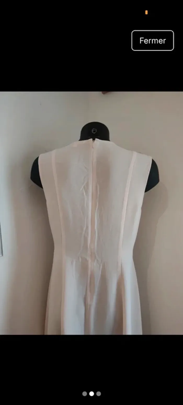 Robe taille 38 marque uniqlo rose poudré/beige - photo numéro 2