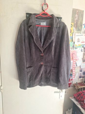 Manteau cuir vachette velours 38
