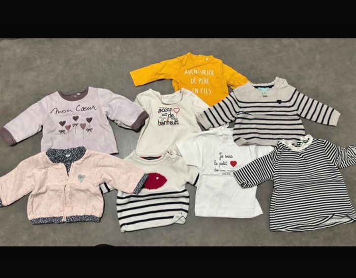 Lot t-shirts manches longues et courtes