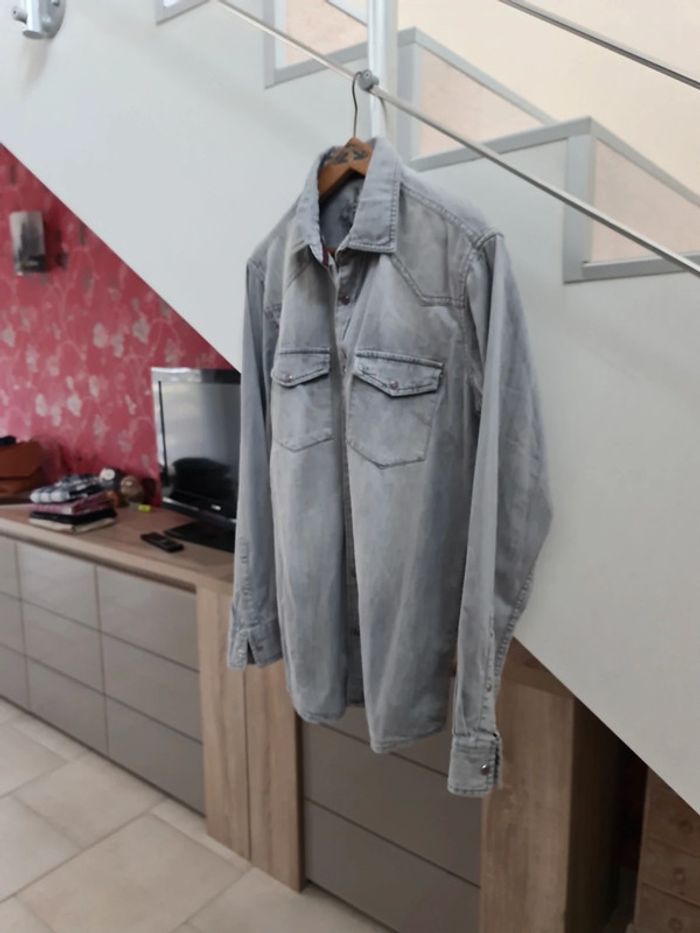 Veste chemise légère imitation jean taille M - photo numéro 4