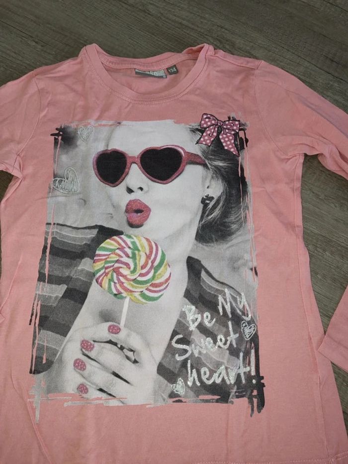 T shirt rose taille 134 ( 9 ans ) body zone - photo numéro 2