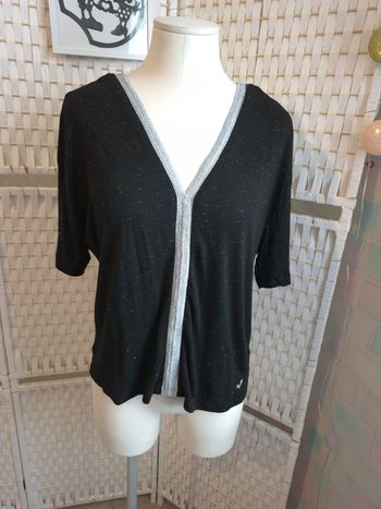 🖤 Top Kaporal noir & argenté dos nu subtile femme TXS / 34 