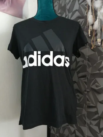 Tee-shirt noir de sport avec logo adidas / Adidas / (L)