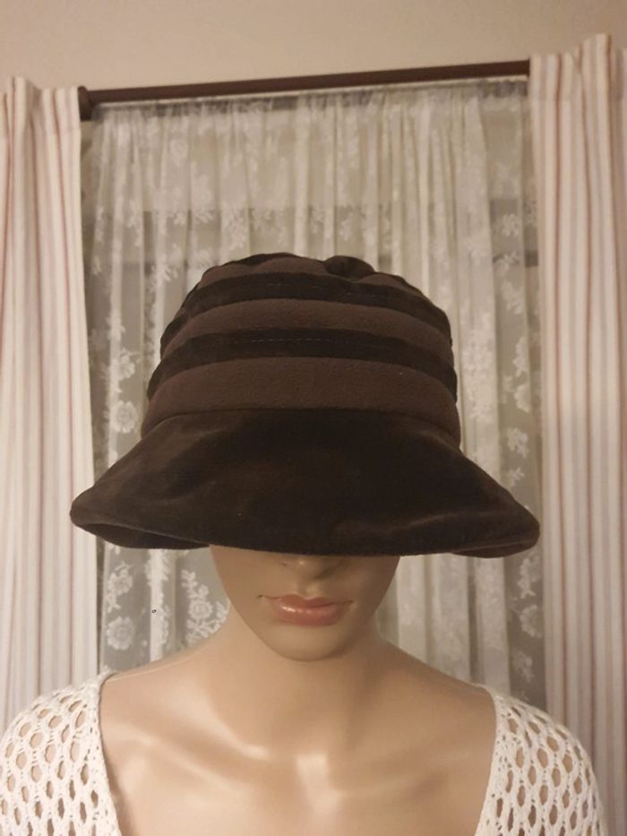 Chapeau marron laine/coton taille M