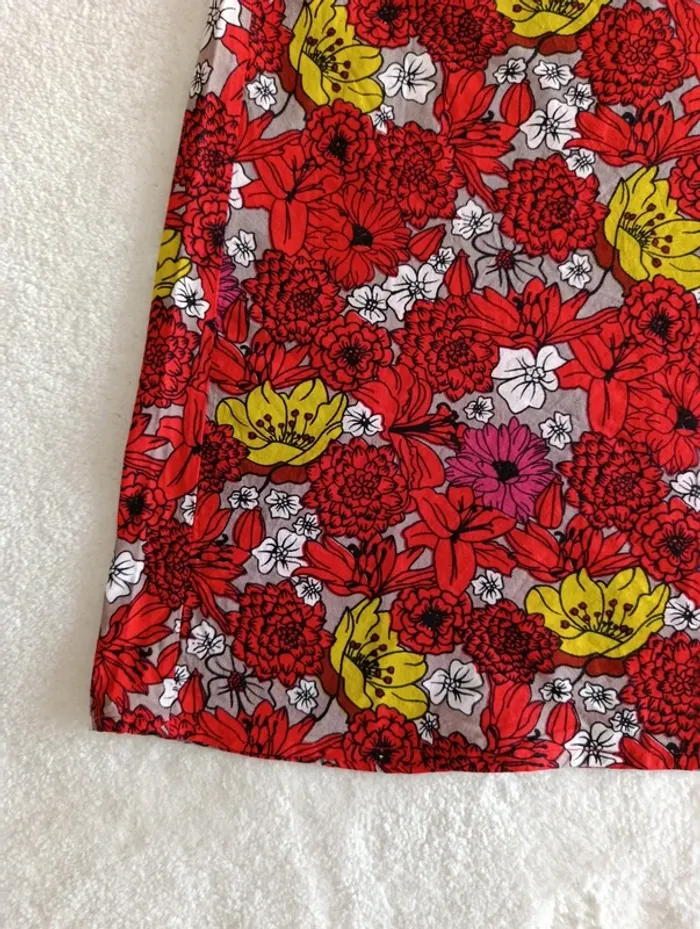 Robe d'été Kaliyog rouge fleurie L 10% coton - photo numéro 8