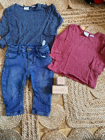 Jean et deux T-shirts Zara, taille 9/ 12 mois