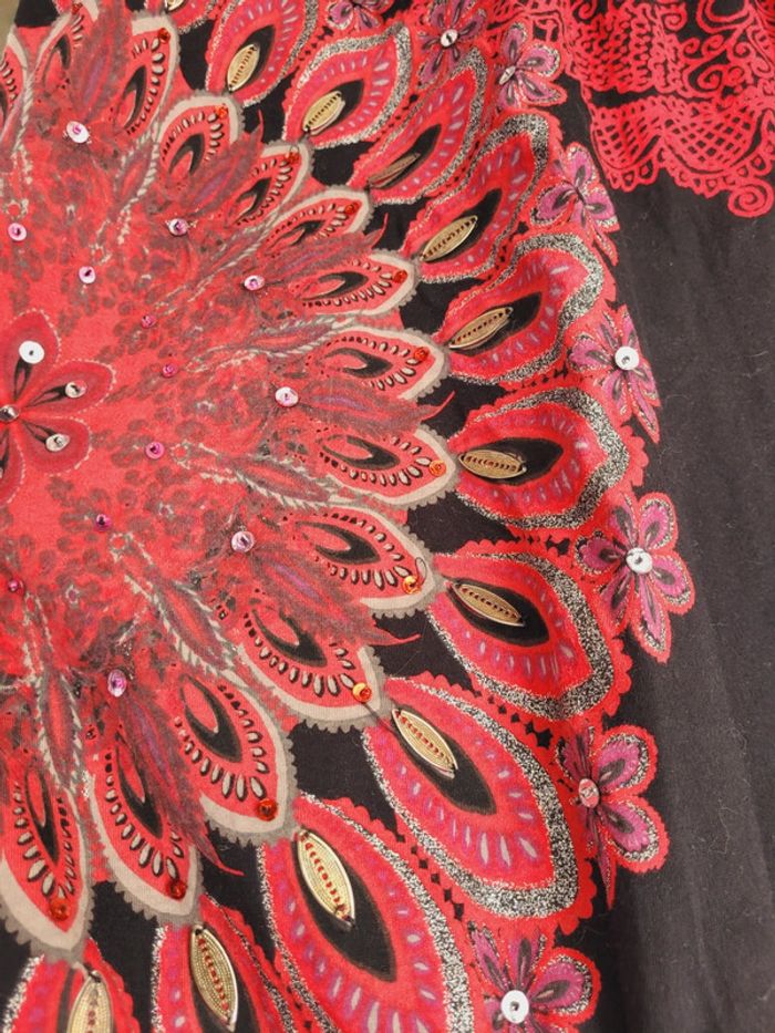Superbe robe effet pull Desigual, Taille M (40), noite et rouge - photo numéro 13