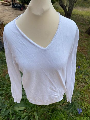Pull en coton blanc Zara taille M