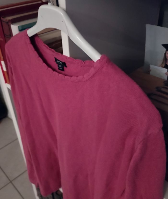 Très beau pull vieux rose "Kiabi" 100%  coton neuf - photo numéro 3