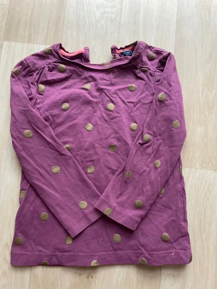 2 t shirts manches longues bébé fille 36 mois - photo numéro 2