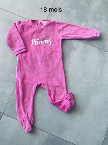 Pyjama rose princesse 18 mois
