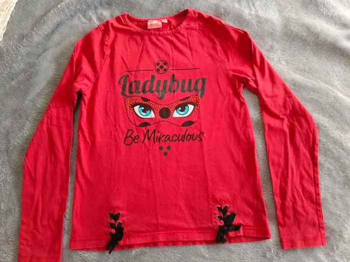 T shirt miraculous 10 ans rouge et noir