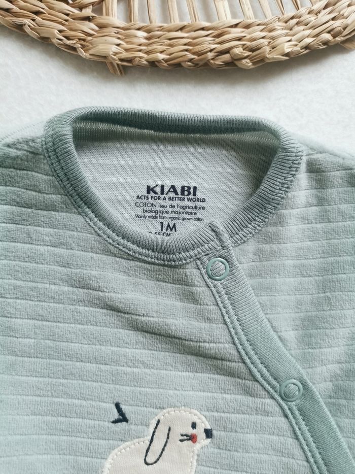 Pyjama velours vert céladon côtelé Kiabi 1 Mois - photo numéro 2