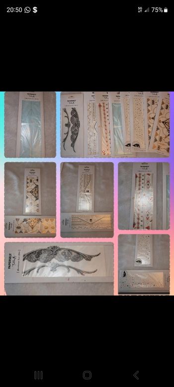 Tatouage éphémère( 2€ le paquet de 2
feuilles