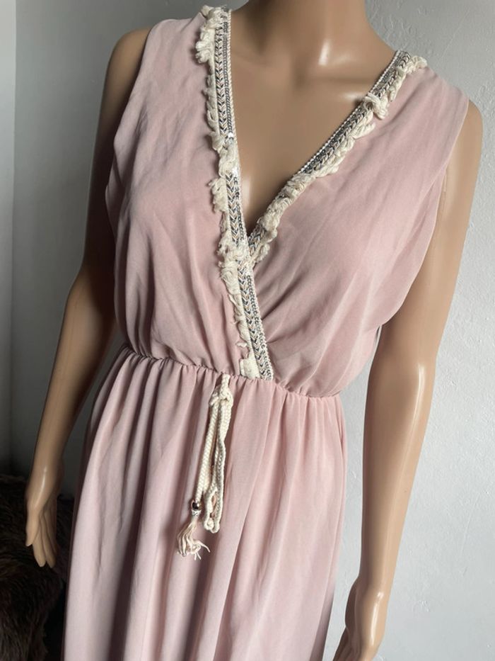 💖 Superbe Robe Longue Fluide Rose Poudré - Style Bohème Chic - Taille Unique 🌸 - photo numéro 5