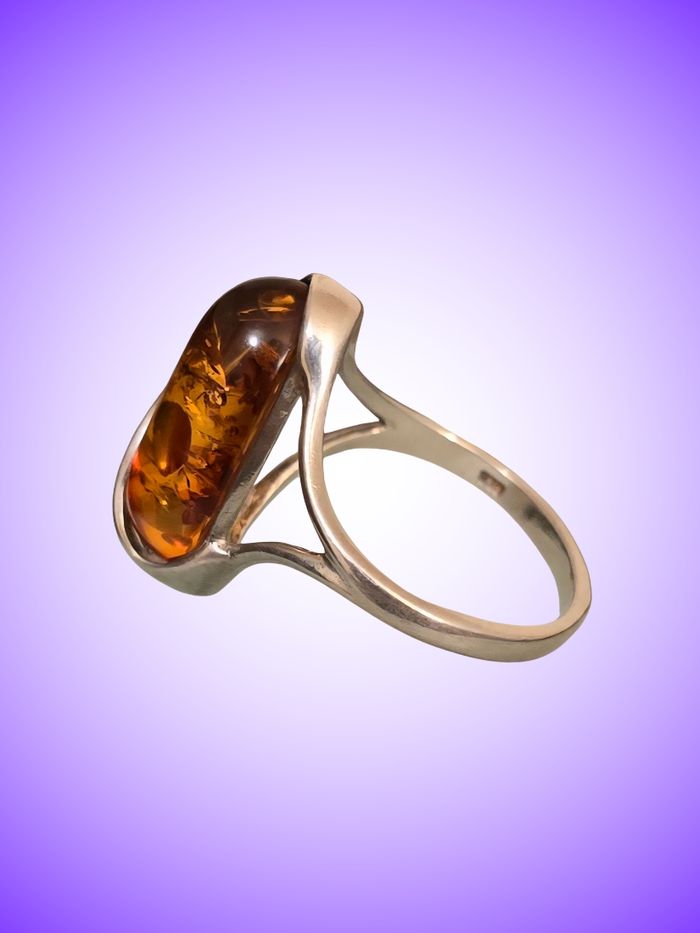 Bague – Ovale Spirale – Ambre – Argent 925 – Taille 57, 58 – Femmes – Maty – Très bon état - photo numéro 3