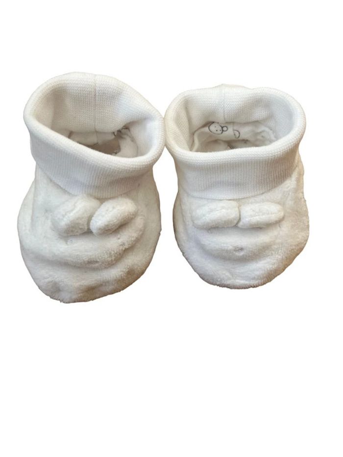Chaussons naissance bébé blancs à oreilles - Absorba 0/1 mois