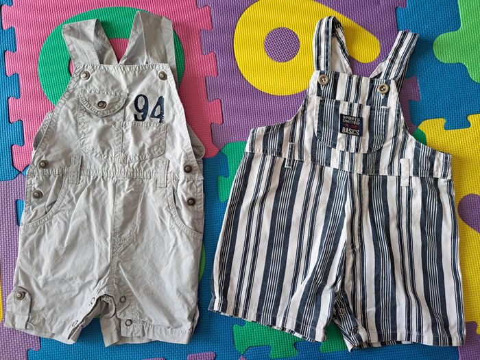 Lot de 2 salopette-short 12m