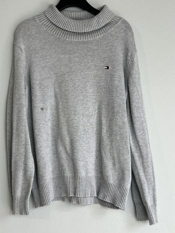 Pull Tommy Hilfiger gris enfant 6 ans coton