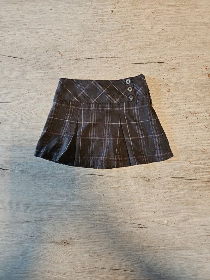 Jupe courte d hiver brune à carreaux beige, Lisa Rose, 2 ans, nickel - photo numéro 2