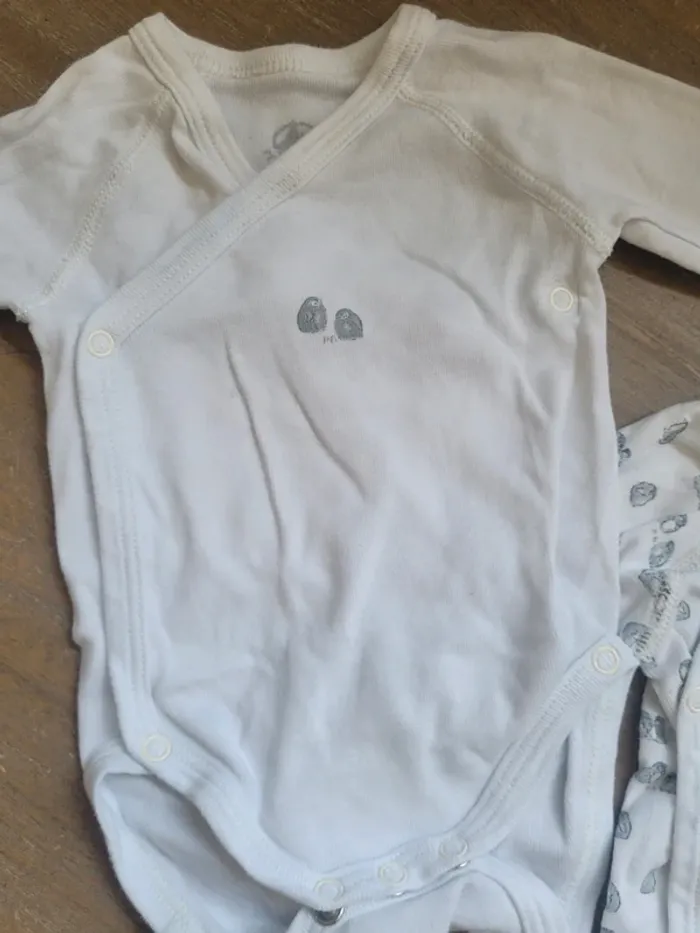 Lot 2 bodies manches longues Petit Bateau - photo numéro 3