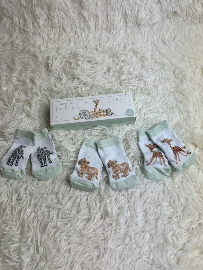 Coffret de 3 paires de chaussettes Wrendale Little wren taille 0-3 mois