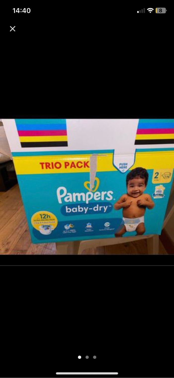 Carton Pampers taille 2 maxi