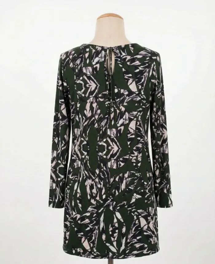 Robe courte imprimé végétal - Marque FRNCH Taille S (36) - Vert Forêt - photo numéro 2