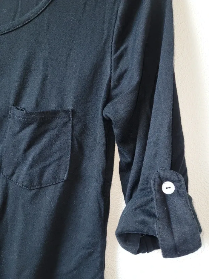 T shirt noir long - photo numéro 2