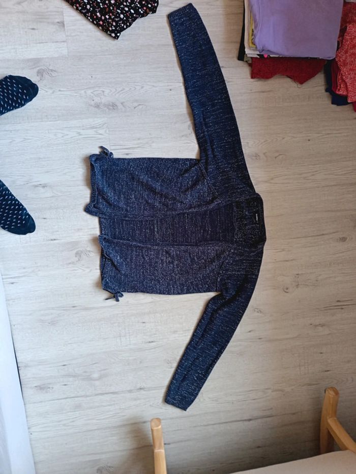 Gilet fille 14 ans in extenso tbe bleu marine paillete