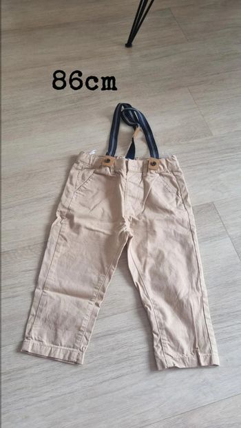 Pantalon beige a bretelles 86cm