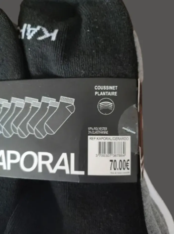 Lot de 12 paires de chaussettes invisibles homme Kaporal - photo numéro 6