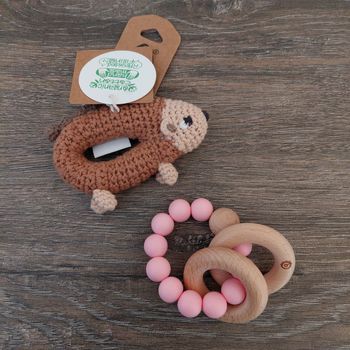 Lot de 2 petits hochets dentition bébé