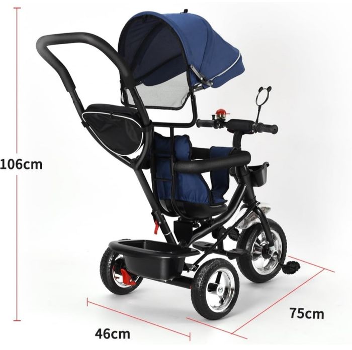 Poussette évolutive 3 en 1 avec canne directionnelle – bleu/noir - photo numéro 10