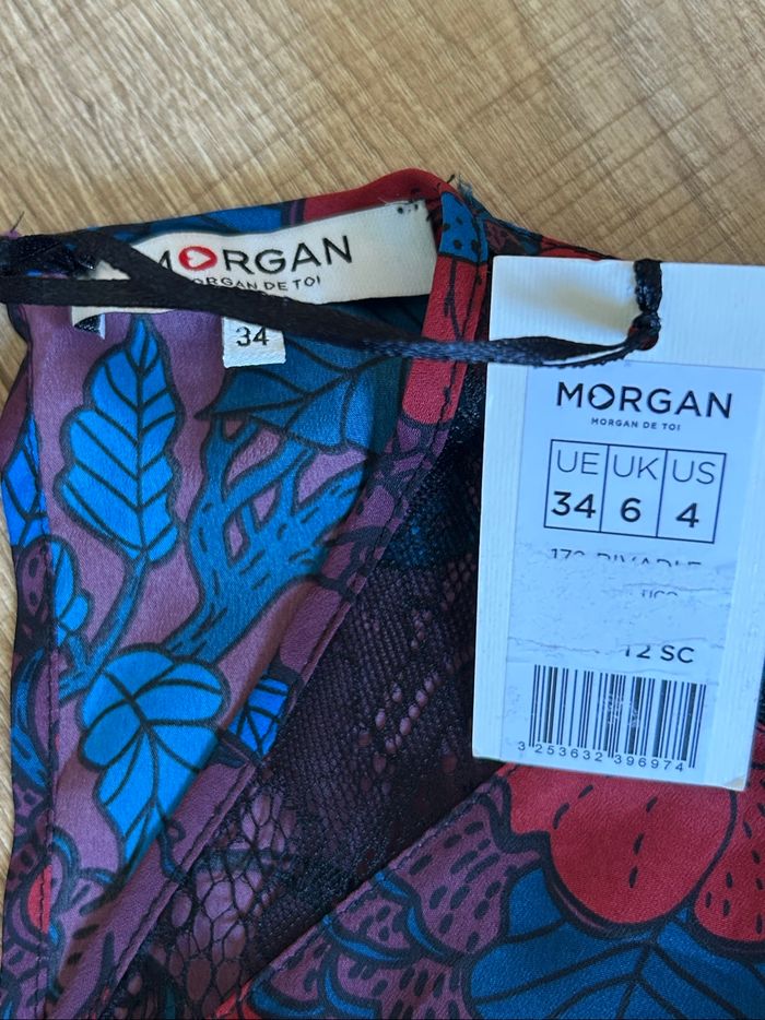 Robe imprimée neuve à manches longues Morgan taille 34 - photo numéro 9