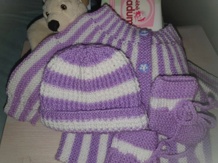 Panier cadeau Layette prema lilas et blanc - photo numéro 6