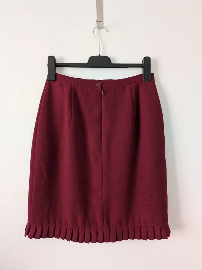 Ensemble d'été vintage bordeaux : jupe et veste - 123 - taille 38/40 - photo numéro 5