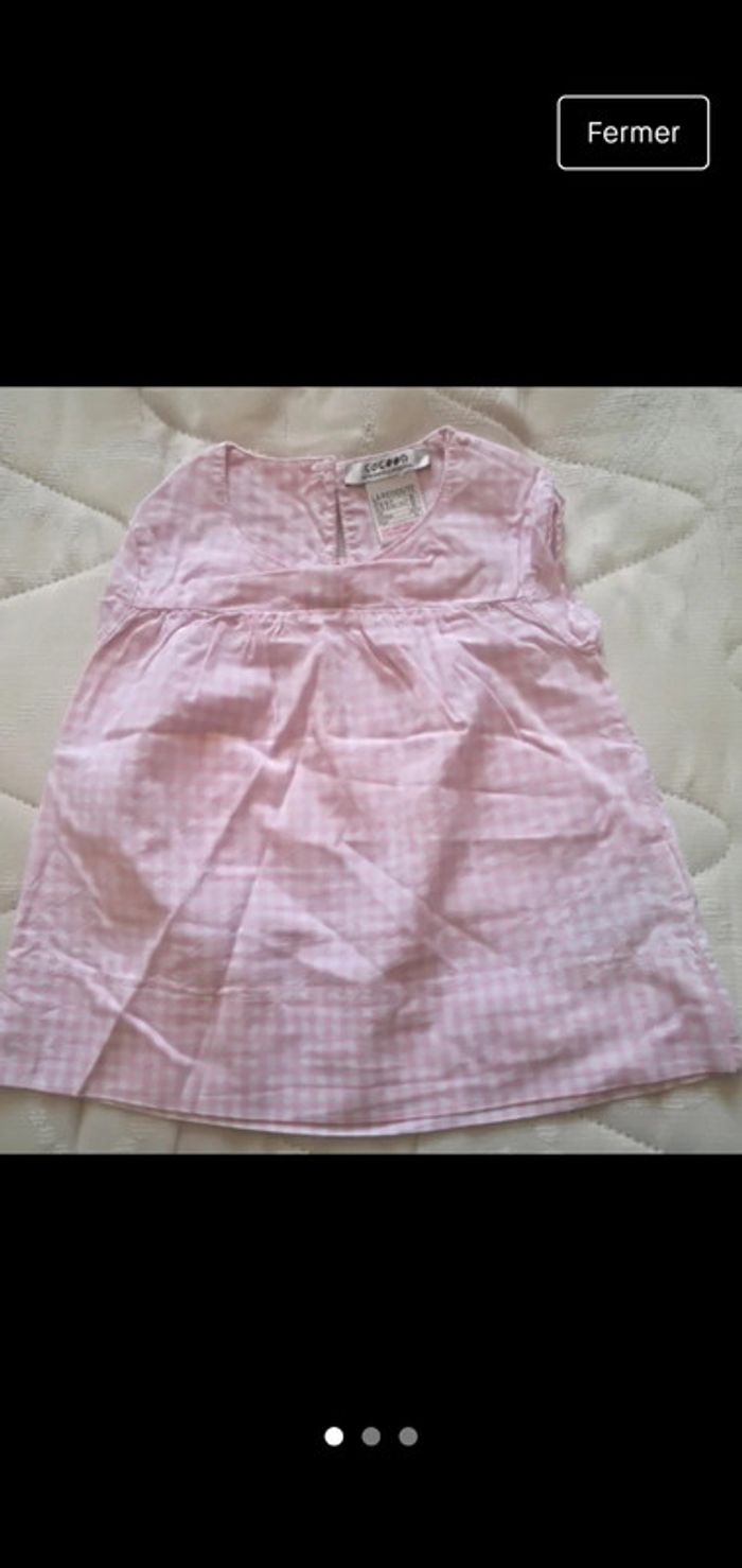 Robe été 3 mois vichy rose/blanc sans manches la redoute