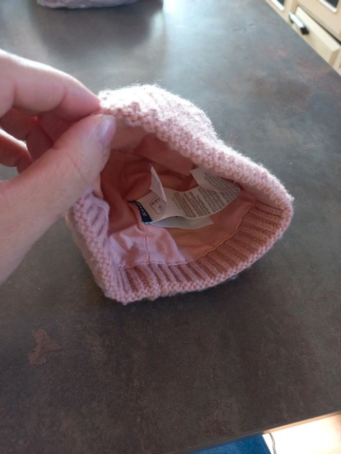 Bonnet rose à ponpon - photo numéro 2