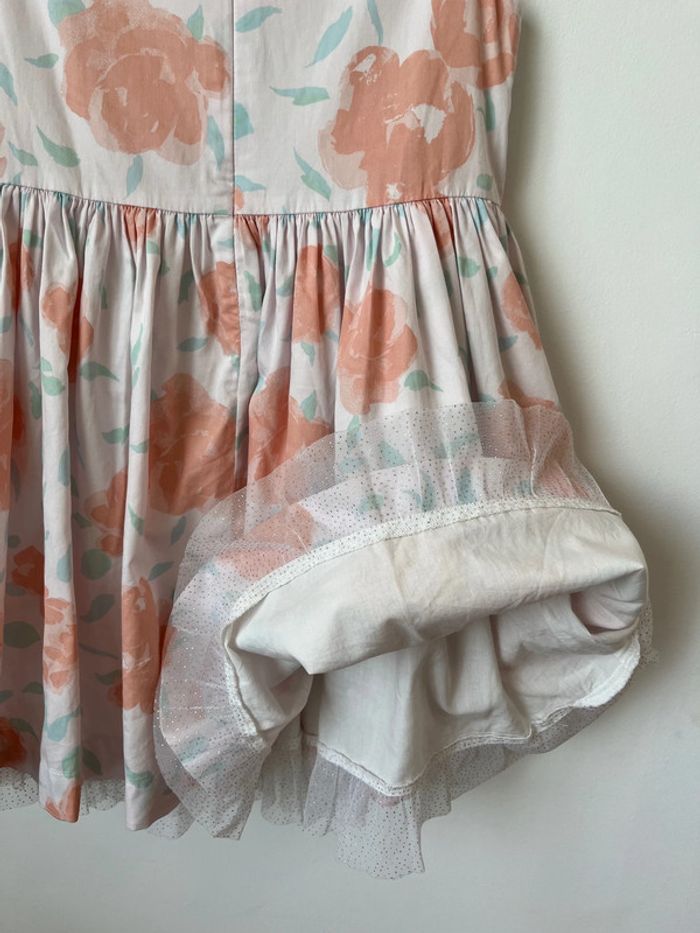 Robe rose à fleurs (détails en tulle pailleté) - Petit Bateau 6 ans (116cm) - photo numéro 15