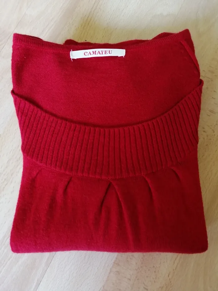 Robe rouge maille taille 40 Camaïeu - photo numéro 4
