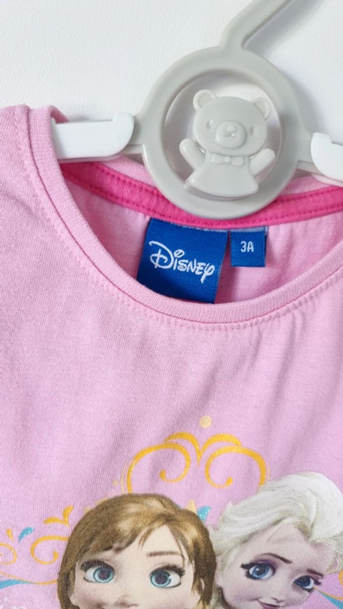 T-shirt disney rose la reine des neiges pailleté taille ans - photo numéro 4