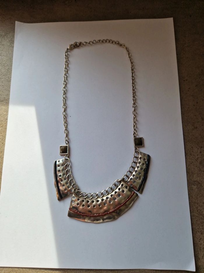 Collier argent acier